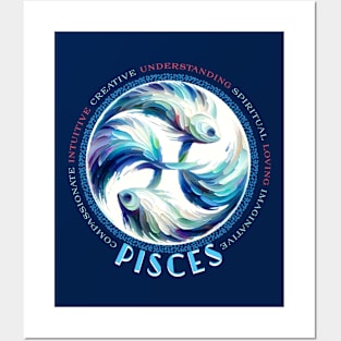 Tranquil Pisces Zodiac Fish Posters and Art